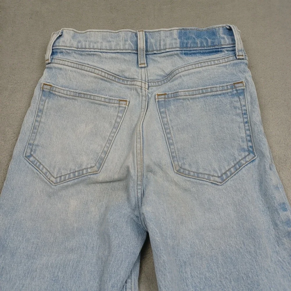 Abercrombie Fitch Jeans Womens 24 Blue Denim Cropped Wide Leg High Rise